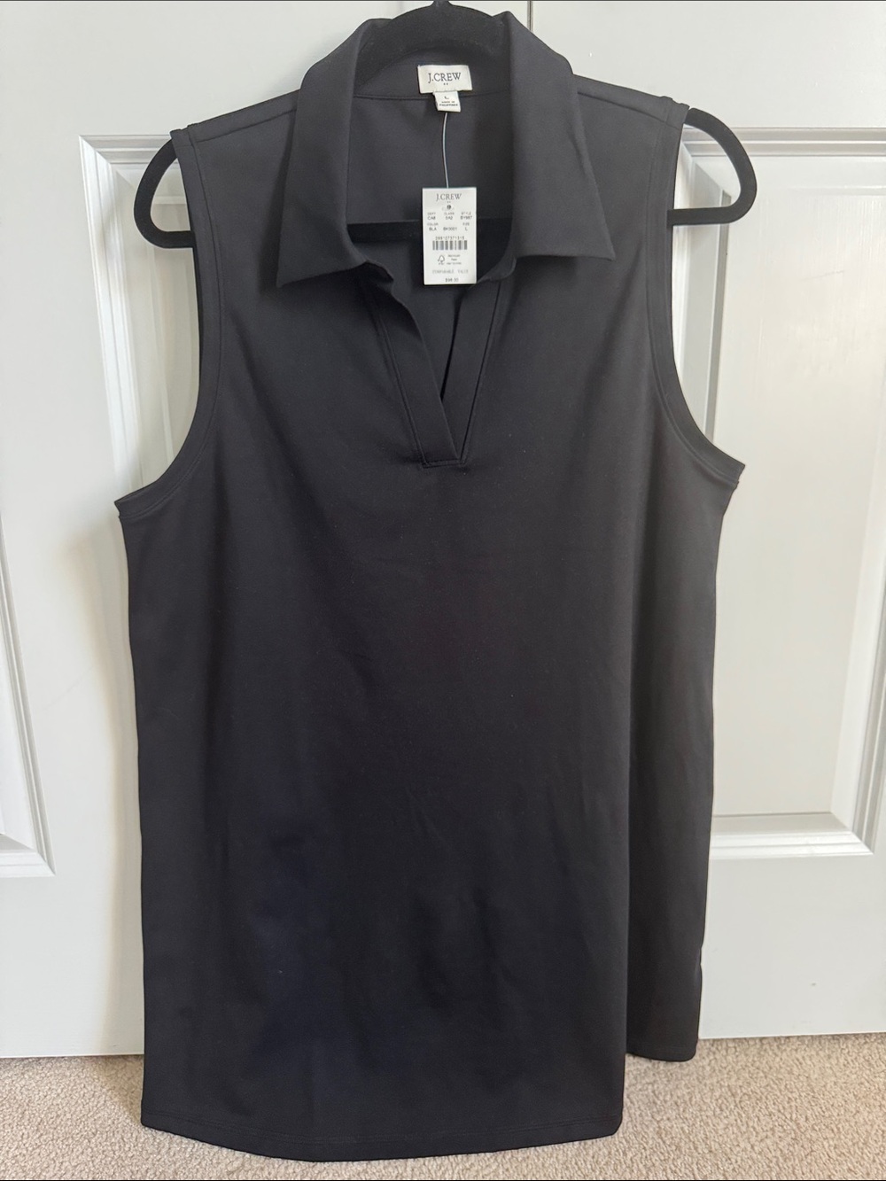 J. Crew Black Sleeveless Polo Dress